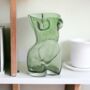 Large Green Female Body Glass Vase, thumbnail 2 of 4