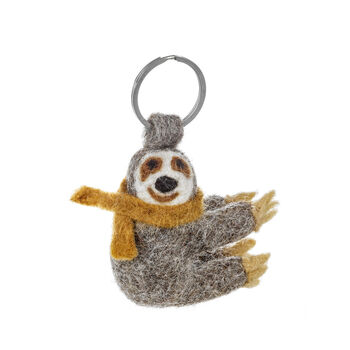 Handmade Felt Sloth Keyring Accessory, 3 of 3