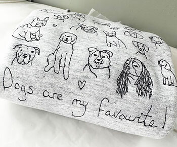 Embroidered Hand Drawn Lots Of Dogs Sweatshirt, 2 of 6