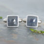 Seven.5ct Sapphire Cufflinks In Sterling Silver, thumbnail 1 of 2