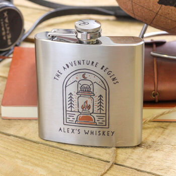 Personalised Lantern Hip Flask For Camping Adventure, 3 of 3