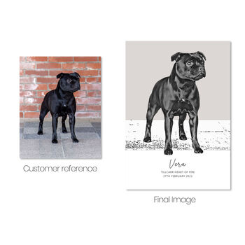 Custom Pet Portrait Minimal Graphic Style, 3 of 5