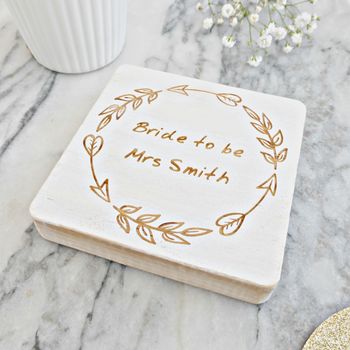 Personalised Bride To Be Floral Coaster, 3 of 3