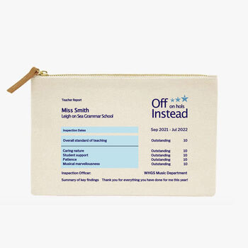 Personalised Report Style Pouch For Teacher, 2 of 2