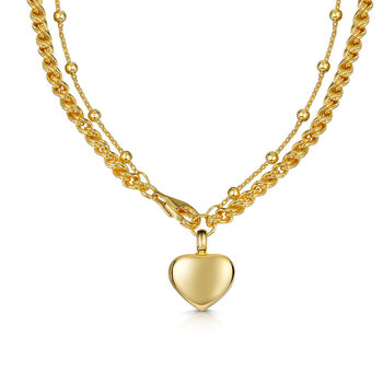 Rope Chain Heart Urn Ashes Bracelet – 18 K Gold Plate, 4 of 7
