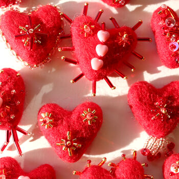 The Mini Beaded Felt Heart Kit, 12 of 12
