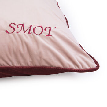 Personalised Pet Bed In Pink Velvet, 6 of 7