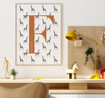 Personalised Giraffe Initial Print, 12 of 12