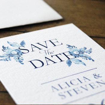 Blue China Wedding Invitations And Save The Date, 7 of 11