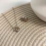 Round Rose Druzy 925 Sterling Silver Stud Earrings, thumbnail 4 of 5