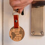 Engraved 'You Mean The World To Me' Wood Globe Keyring, thumbnail 1 of 4