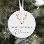 Personalised Merry Christmas Ceramic Ornament For Her Him, thumbnail 7 of 7