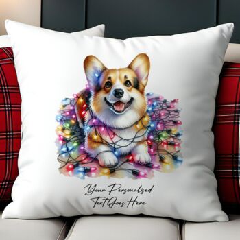 Personalised Corgi In Christmas Lights, 2 of 9