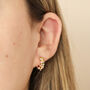 Crystal And Pearl Huggie Hoop Earrings In Gold, thumbnail 1 of 6