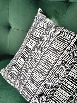 Mud Cloth Cushion Pillow With Insert Boho 18' Square, 5 of 7