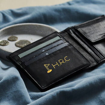Personalised Men's Leather Wallet With Initials And Illustration, 2 of 4
