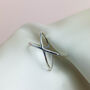 Sterling Silver Crossed Bands Adjustable Ring, thumbnail 3 of 5