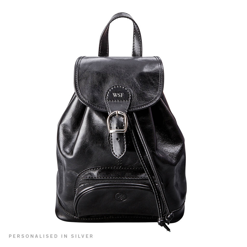 Personalised Women's Italian Leather Backpack 'Sparano' By Maxwell