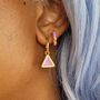 Geometric Purple Triangle Charm Hoop Earrings, thumbnail 1 of 8