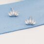 Marquise Cluster Crown Stud Earrings Sterling Silver, thumbnail 6 of 11