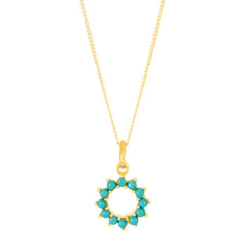 Halo Radiance Turquoise Gold Necklace, 2 of 5