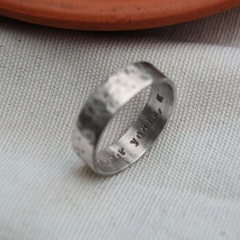 Men's Personalised Constellation Silver Eternity Text Ring, 3 of 9