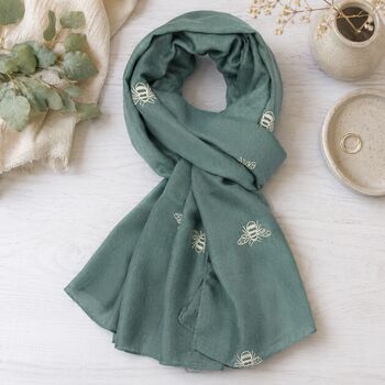 Embroidered Bee Scarf, 3 of 5