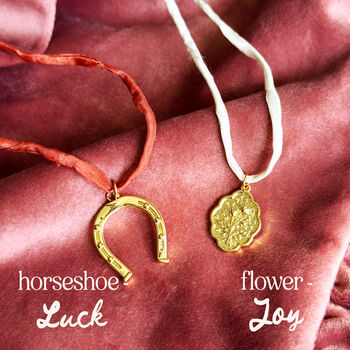 Amulet Charm Pendant On Silk Necklace, 7 of 12