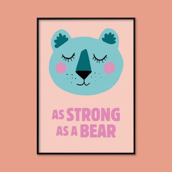 As Strong As A Bear Children's Motivational Print, 3 of 3