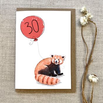 Personalised Red Panda Birthday Card, 2 of 4