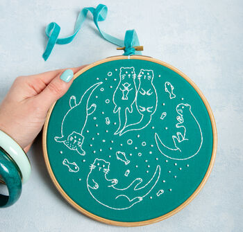 Awesome Otters Embroidery Kit, 4 of 8