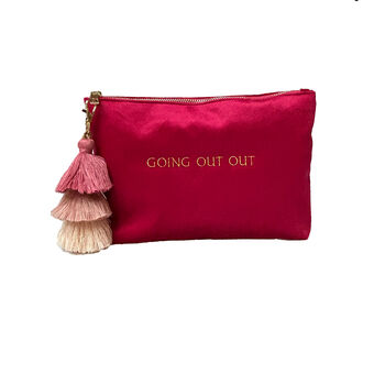 Personalized 'Going Out Out' Velvet Toiletry Bag, 4 of 6