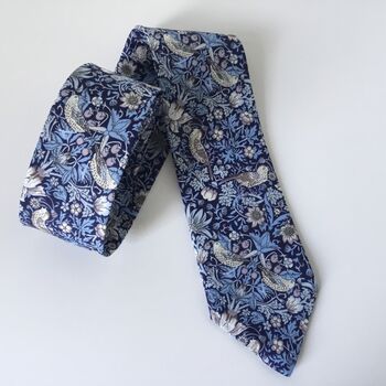 Hand Stitched Liberty Of London Blue Neck Tie, 4 of 5