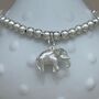 Personalised Solid Silver Elephant Charm Bracelet, thumbnail 3 of 5