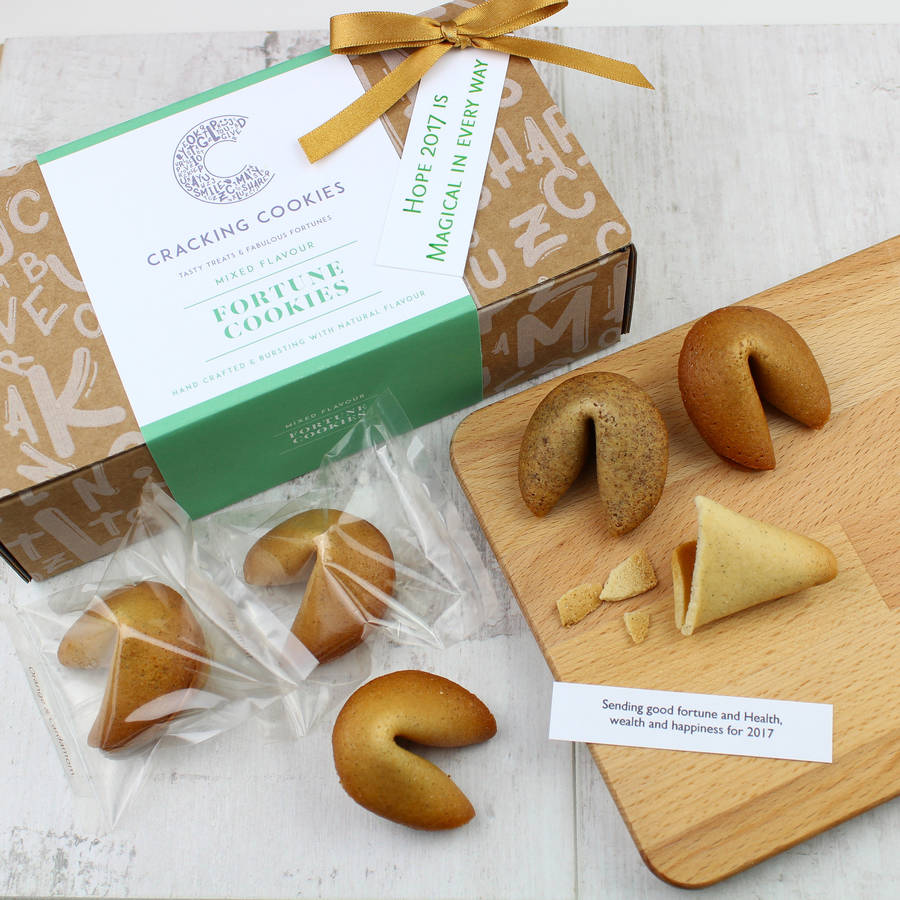 Happy New Year Gift Box Of Fortune Cookies By Cracking Cookies