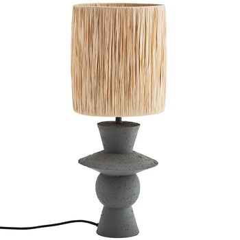 Madam Stoltz Iron Table Lamp With Natural Raffia Shade, 5 of 5
