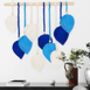Dark And Sky Blue Leaf Wall Hanging Tapestry Décor, thumbnail 3 of 7