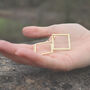 18k Gold Square Earrings Minimalist Jewellery, thumbnail 3 of 6