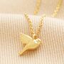 Delicate Bird Pendant Necklace In Gold, thumbnail 1 of 6