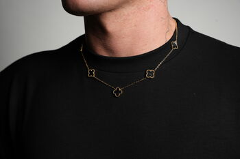 Clover Necklace Gold/Black, 3 of 4
