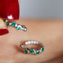 Sterling Silver And Green Crystal Gem Ear Cuff, thumbnail 6 of 9