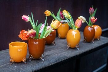 Evita Glass Vase Set Salmon, 5 of 8