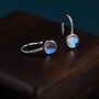 Sterling Silver Simulated Moonstone Drop Earrings, thumbnail 2 of 12