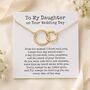 To My Daughter On Her Wedding Day Necklace – Interlocking Rings Wedding Gift, thumbnail 1 of 10
