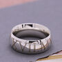 Roman Numerals 10mm Wide Personalised Silver Ring, thumbnail 3 of 9