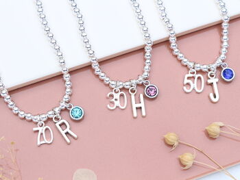 Personalised Milestone Birthday Bead Bracelet, 18th, 21st, 30th, 40th, 50th, 60th, 70th, 4 of 11