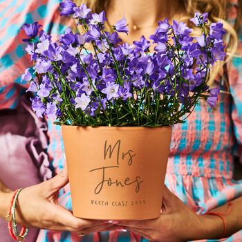 Personalised Teacher Gift Rose Flower Pot, 2 of 4