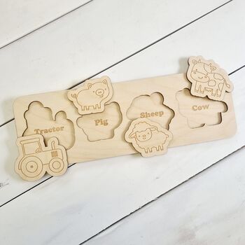 Personalised Children's Wooden Farm Puzzle, 2 of 7