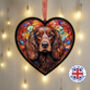 Cocker Spaniel Stained Glass Effect Heart Suncatcher, thumbnail 7 of 9