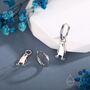 Sterling Silver Blue Footed Boobie Huggie Hoop Earrings, thumbnail 7 of 11